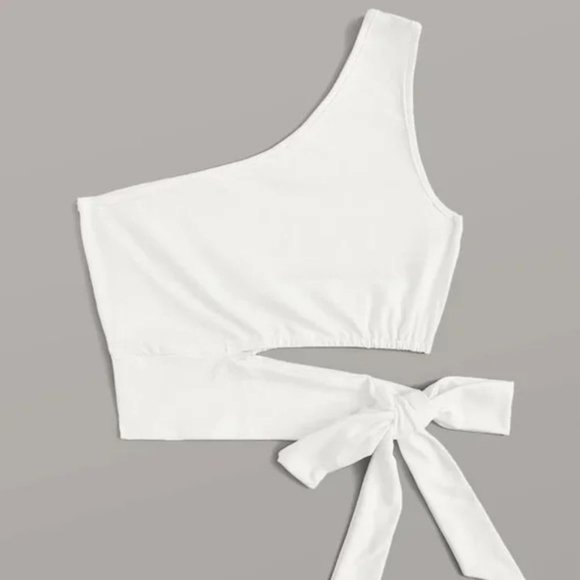 One shoulder tie side top - Picture 2 of 5